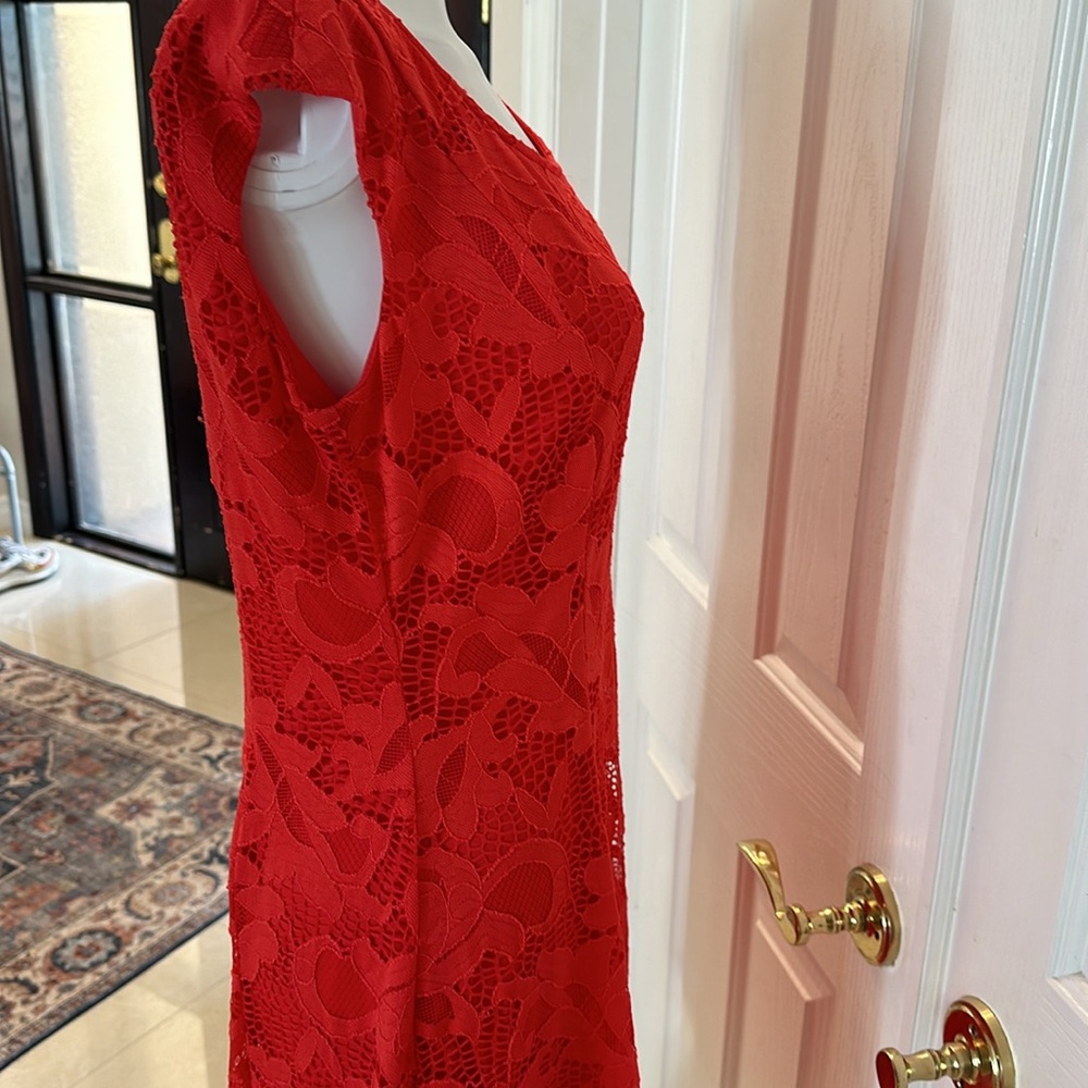 Ronni Nicole red lace dress size 6 - Picture 4 of 7